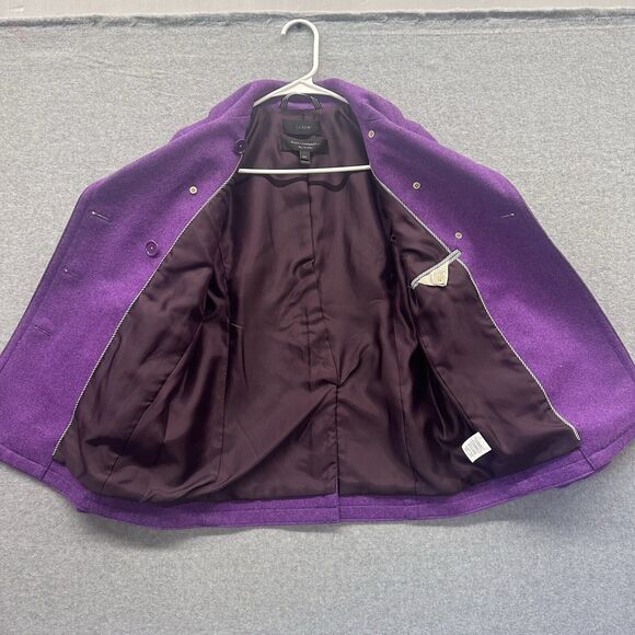 J. CREW Cashmere Coat Womens 00 Double Breasted Wool Blend Station Peacoat Nello - Picture 5 of 6